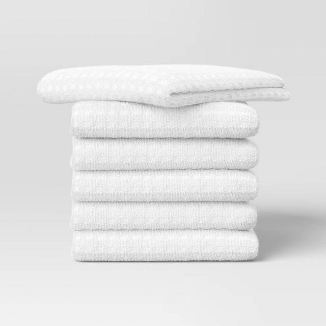 6pc Terry Kitchen Towels White - Room Essentials™