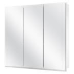 30-3/8 in. W x 30 in. H Frameless Surface-Mount Tri-View Bathroom Medicine Cabinet