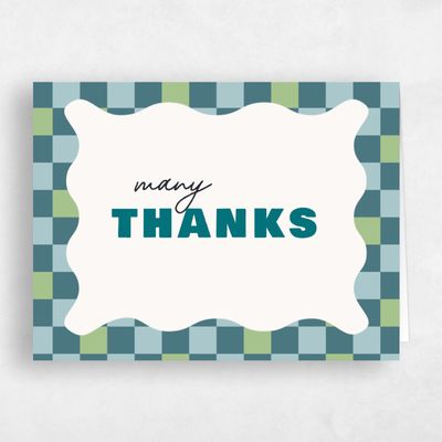 Grayed Teal, Blue Wedding Thank You - Vibrante Landscape
