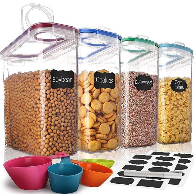Cereal Container,MCIRCO Food Storage Containers,Airtight Flour Containers Keeper (16.9 Cup 135.2oz) Set of 4