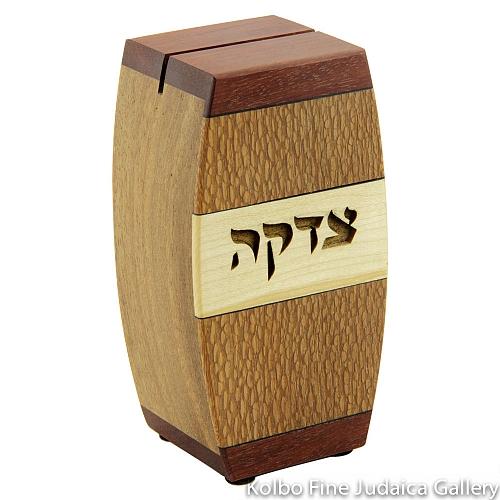 Tzedakah Box, Arc Design, Mixed Woods