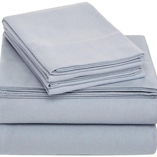 Pinzon Cotton Flannel Bed Sheet Set - King, Dusty Blue