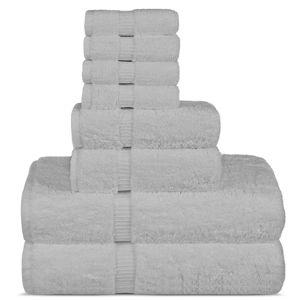Turkish Linens Premium Cotton Towels- Set of 8 | White