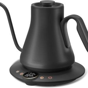 INTASTING Electric Kettle, Gooseneck Electric Kettle, ±1℉ Temperature Control, BPA-Free Stainless Steel Inner, Quick Heating, for Pour Over Coffee, Brew Tea, Boil Hot Water, 1500W/0.9L Dark Grey
