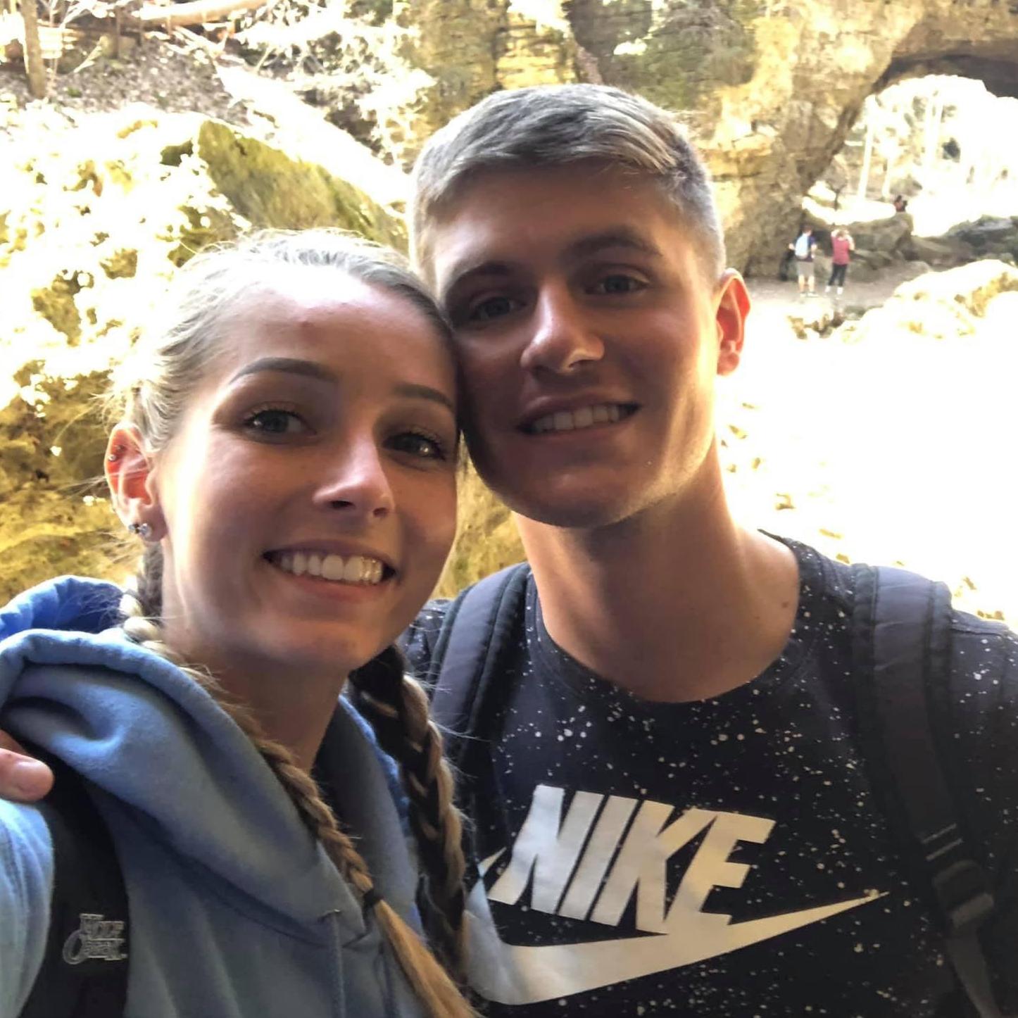 Tanner showing Courtney Maquoketa caves for the first time.