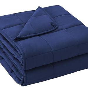 yescool Weighted Blanket for Adults (20 lbs, 60” x 80”, Blue) Cooling Heavy Blanket for Sleeping Perfect for 190-210 lbs, Queen Size Breathable Blanket with Premium Glass Bead, Machine Washable
