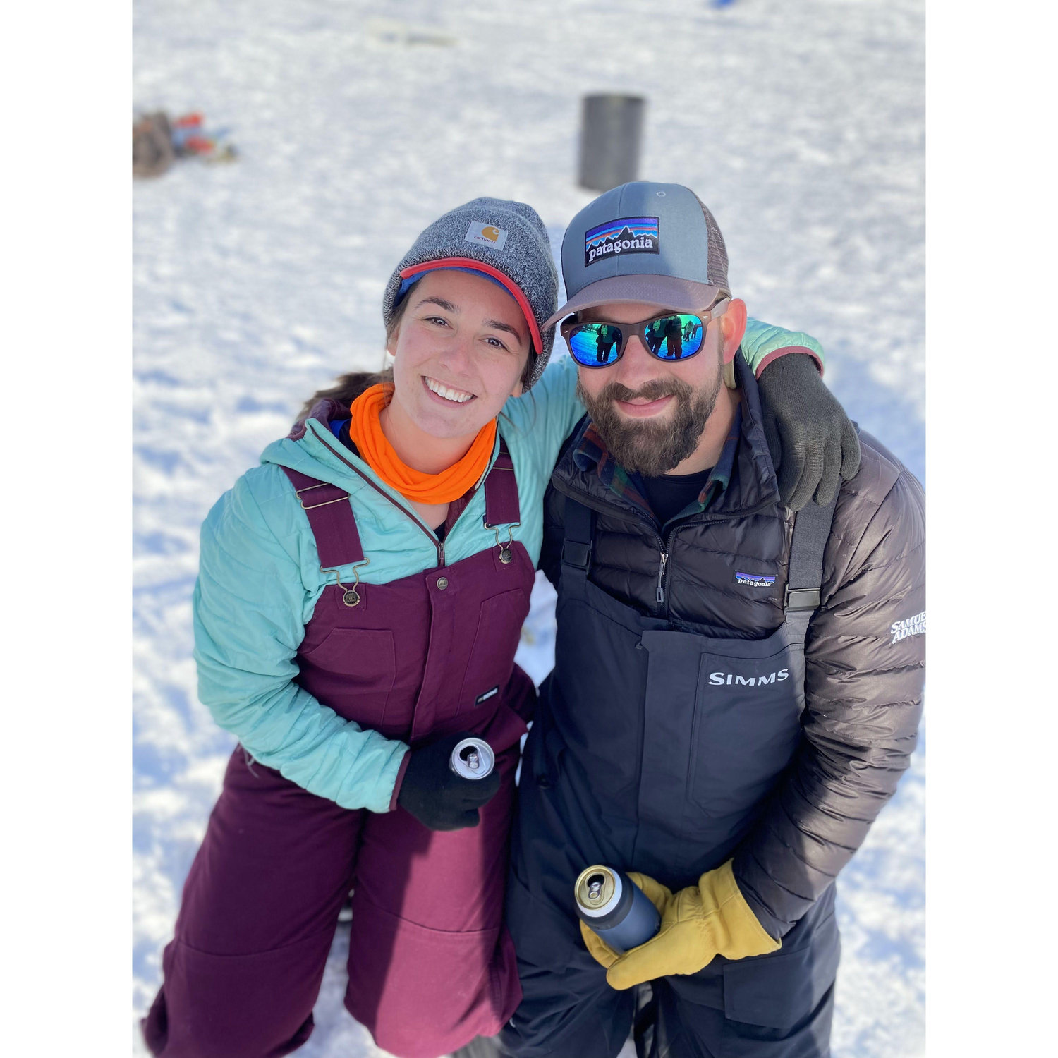 Ice fishing on Sebec with the Estes'
