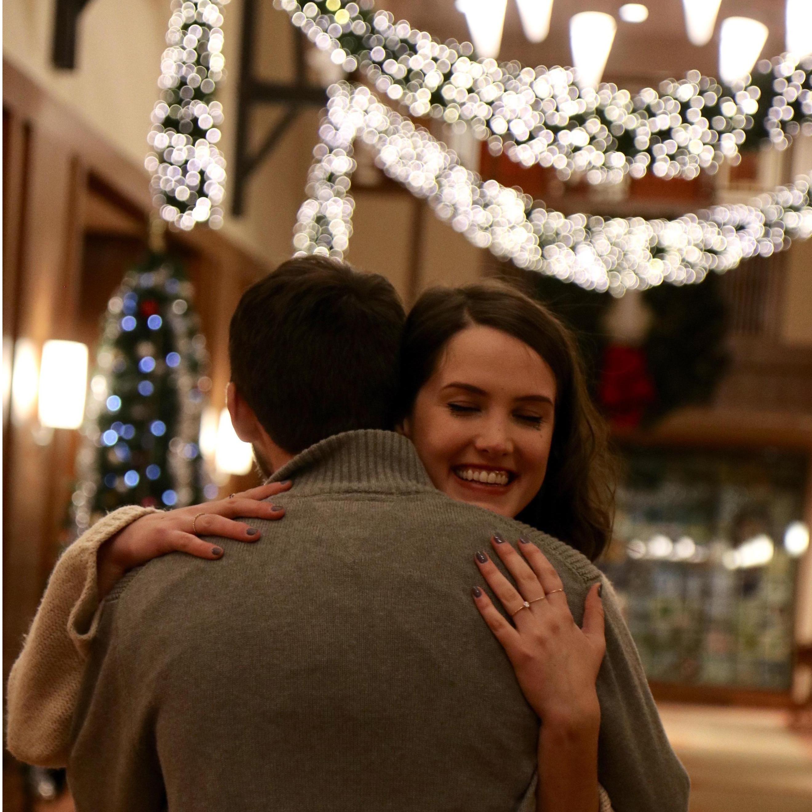 B planned the most perfect engagement! My mom and best friend (and future maid of honor) were there to take photos/video and there was a surprise party afterwards with our closest friends and family!