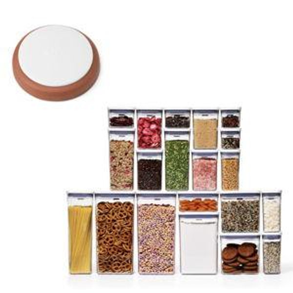 OXO - POP Brown Sugar Keeper & 20-Piece POP Container Set Bundle