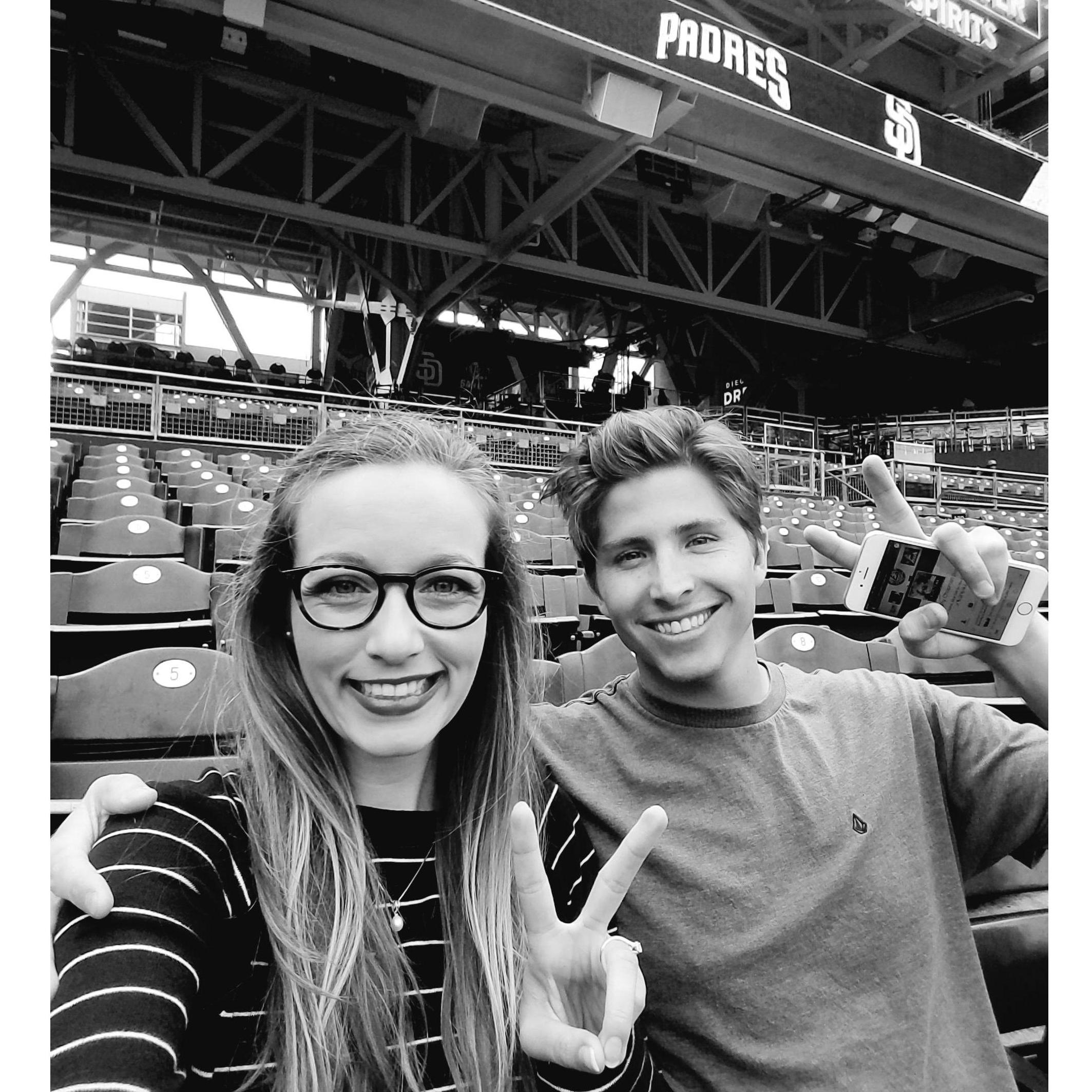 Celebrating accomplishments with my fiance in San Diego at our 1st ever Padres game! '2018