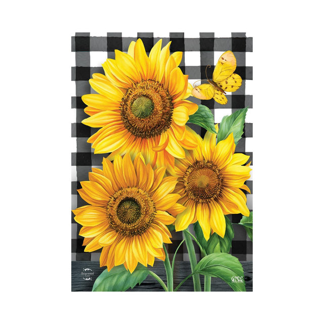Briarwood Lane Garden Flag 18x12.5 For Outdoor Checkered Sunflowers Summer Garden Flag Flag For Summer Garden Flag Flags For Outside