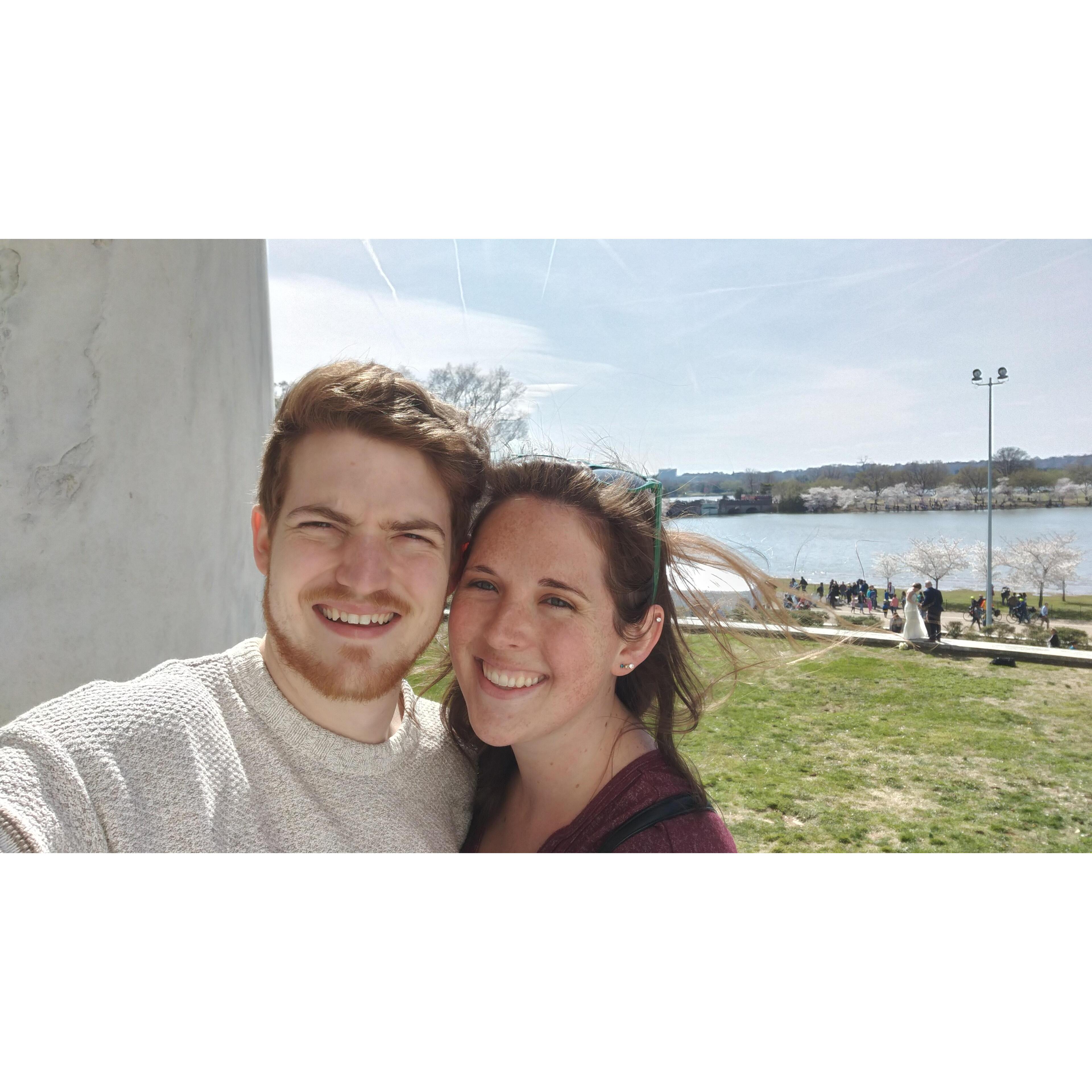 At the Jefferson Memorial, visiting our friends Katie and Dan in Washington D.C.