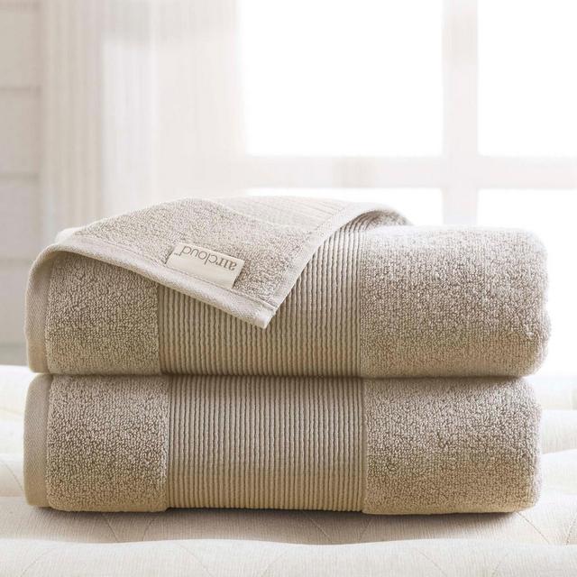 Modern Threads AirCloud 2-Pk 100% Cotton Oversized Bath Towel Sheet, Sand
