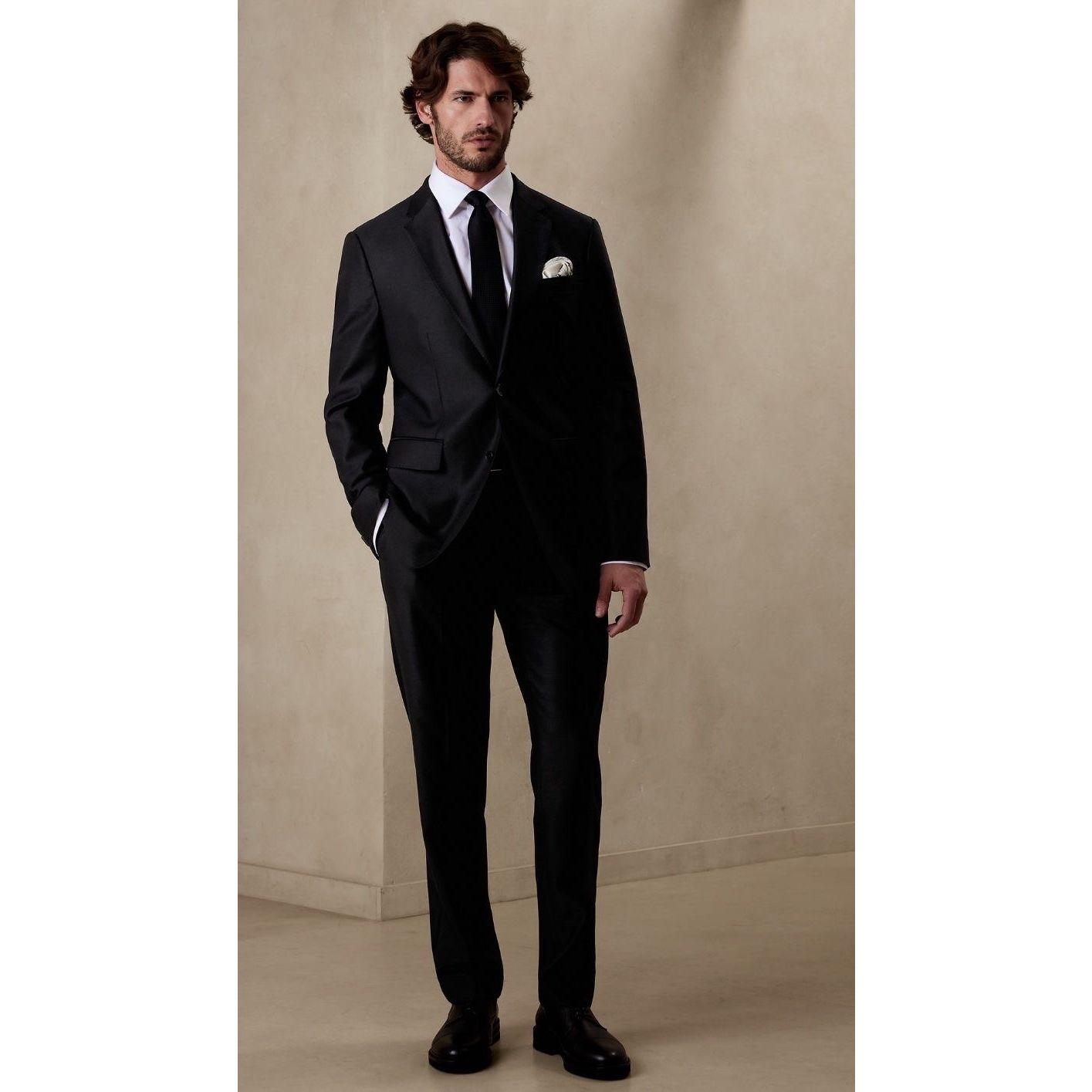 Black tux or dark suit