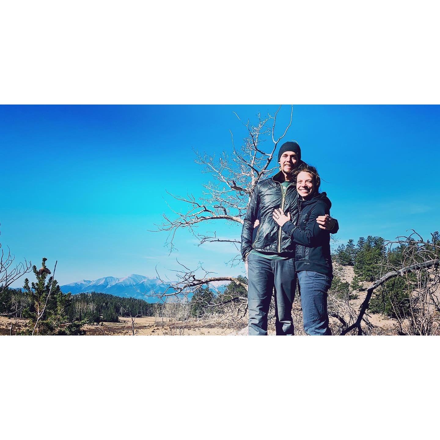Right after we got engaged. Stu popped the question during an epic bikepacking trip in central Colorado.