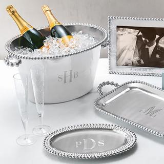 Pearled Double Ice Bucket - Personalized