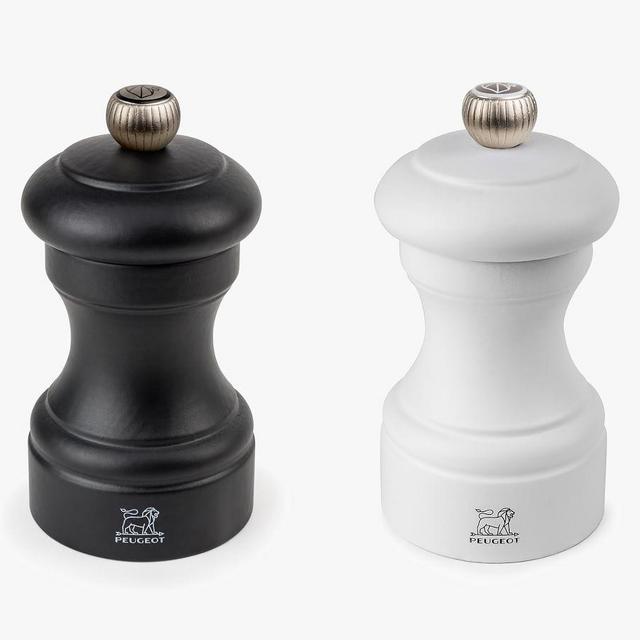 Peugeot Bistro Salt & Pepper Mill Set, 4" - Black/White