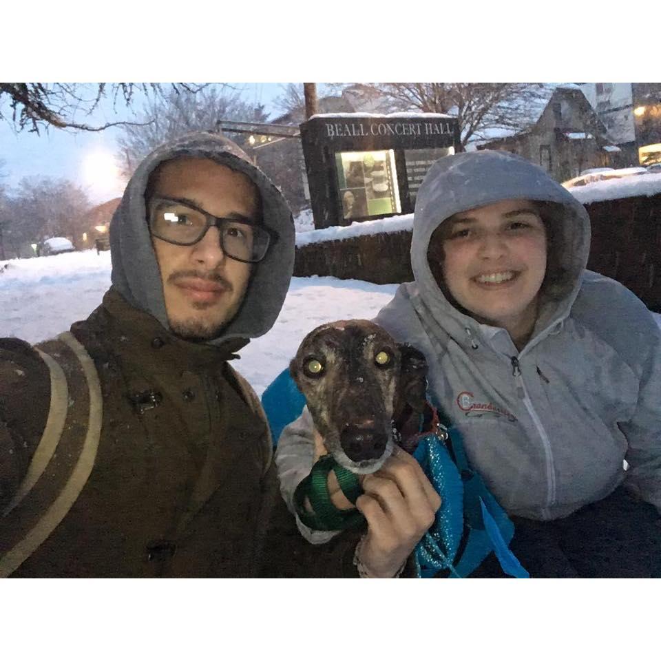 Winter storm during Ago's Junior year of College