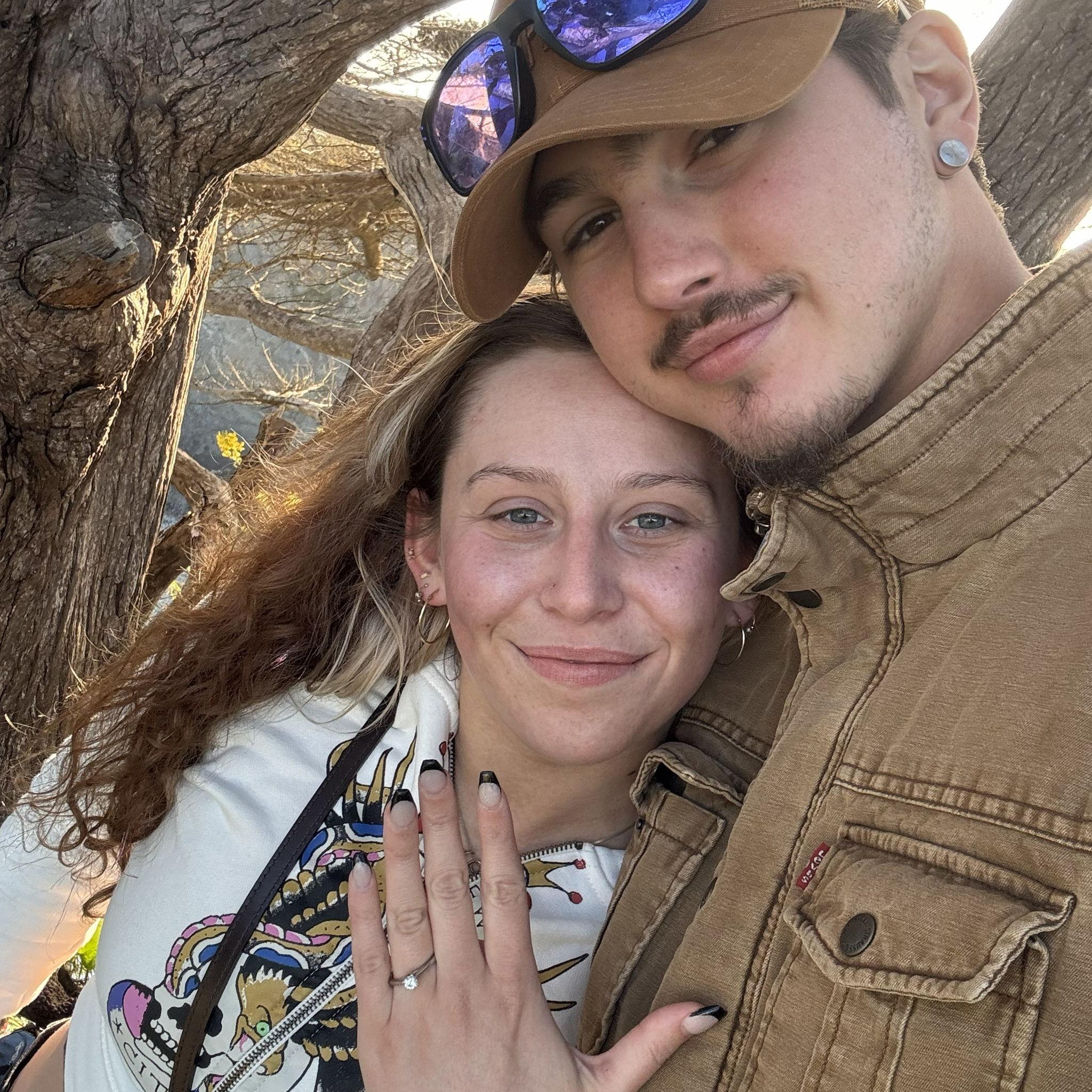 Seconds after being proposed to! It was a private secluded spot up in Mendocino.