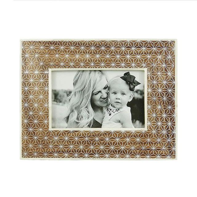 NIKKY HOME Wooden Photo Picture Frame 4x6 Boho Style Acacia Wood for Tabletop Display