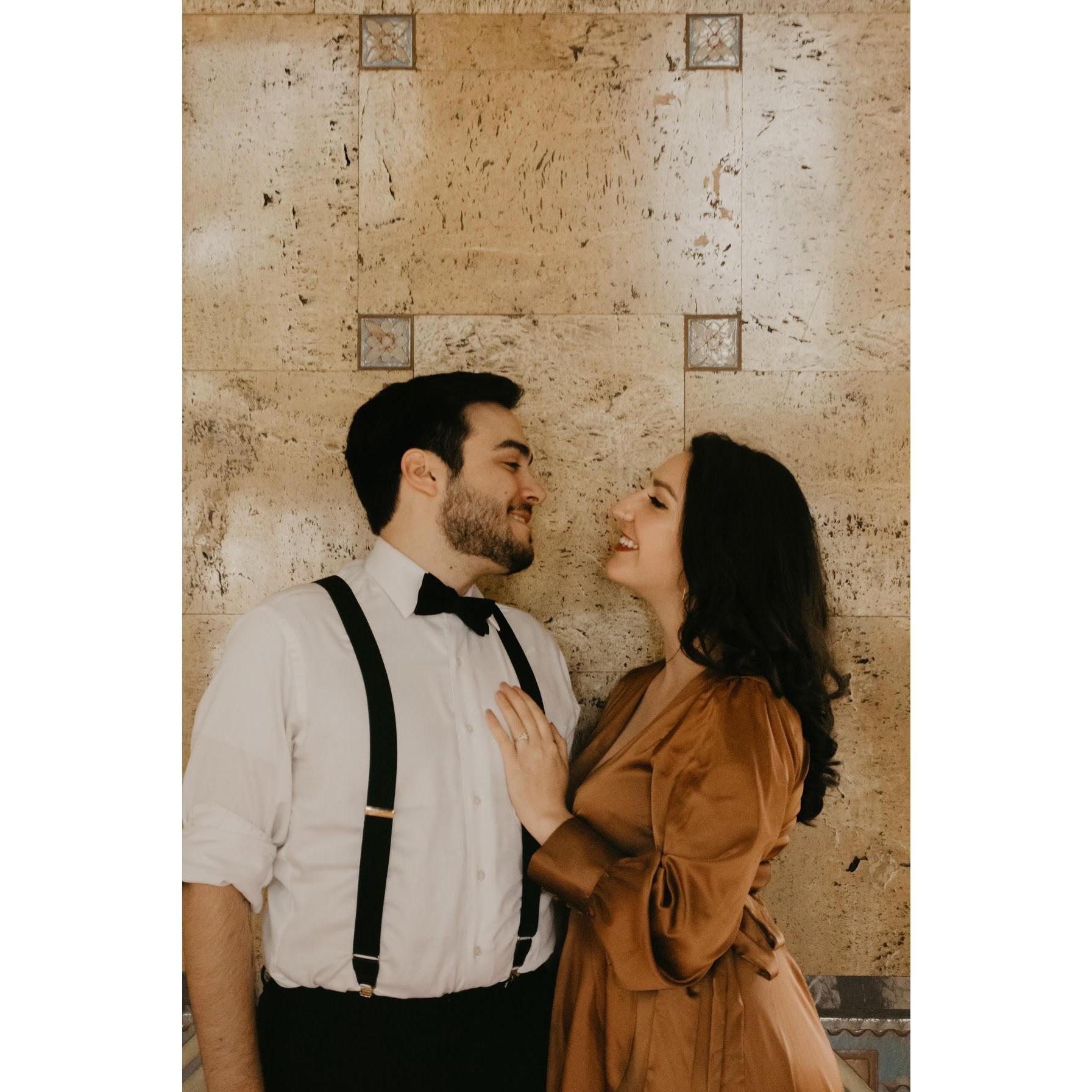 engagement photoshoot, los angeles union station