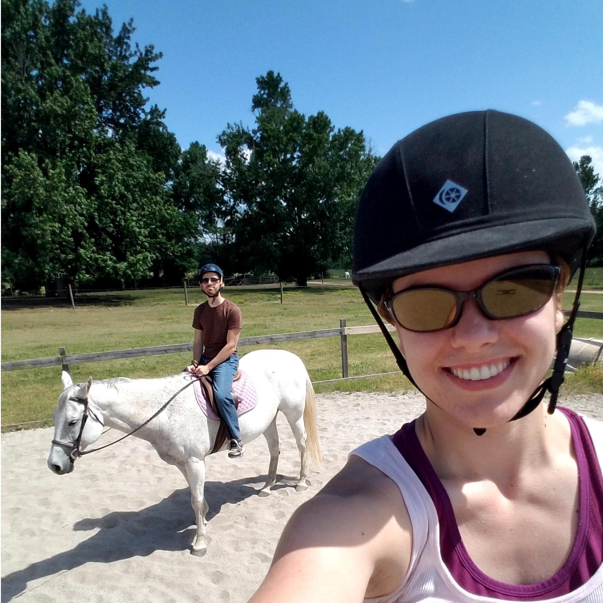 I convinced Lewis to ride Athena