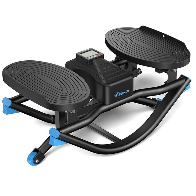 Merach Rocking Steppers for Exercise at Home, 3D Motion Stair Stepper with Resistance Bands for Full Body Workout & Low-Impact Balance Board, 330 LBS Loading Capacity Exercise Equipment