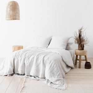 Linen Duvet Set in Blue Stripe - Queen size