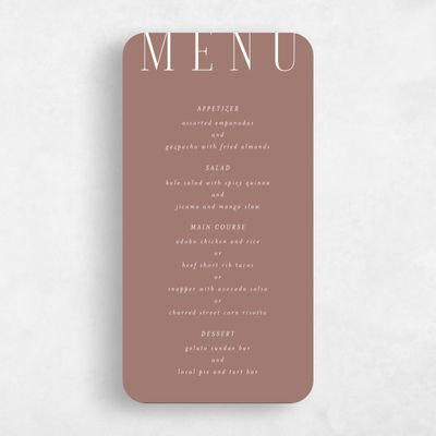 Brown Rounded Wedding Menu - Melina