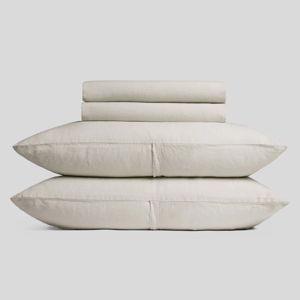 Linen Sheet Set - Bone, Queen, Side Open
