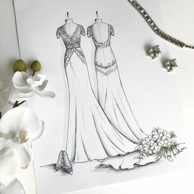 Custom Bridal Hand-Drawn Illustration