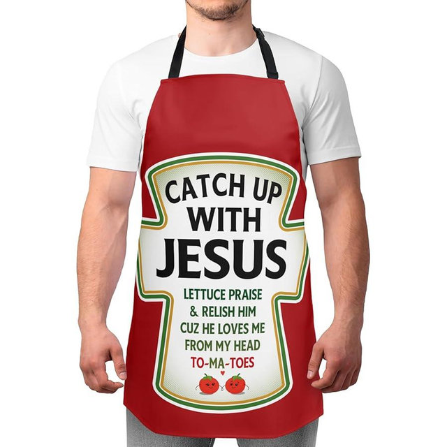 A AIFAMY Funny Men Cooking Grilling Aprons Belly BBQ Funny Gag Gifts for Christmas, White Elephant Gift Exchange (Tomato, One Size)