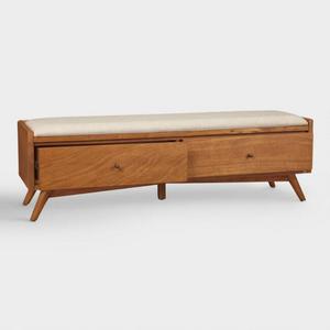 Linen and Acorn Wood Brewton Bench