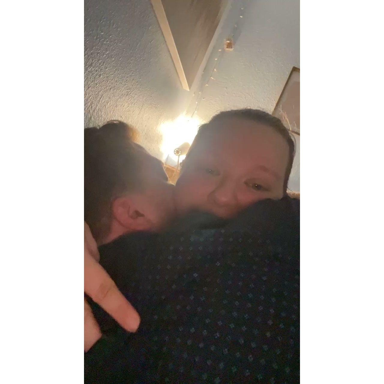 I was having a bad day and my sister Amanda told Charles to give me a huge hug and send it to her haha!