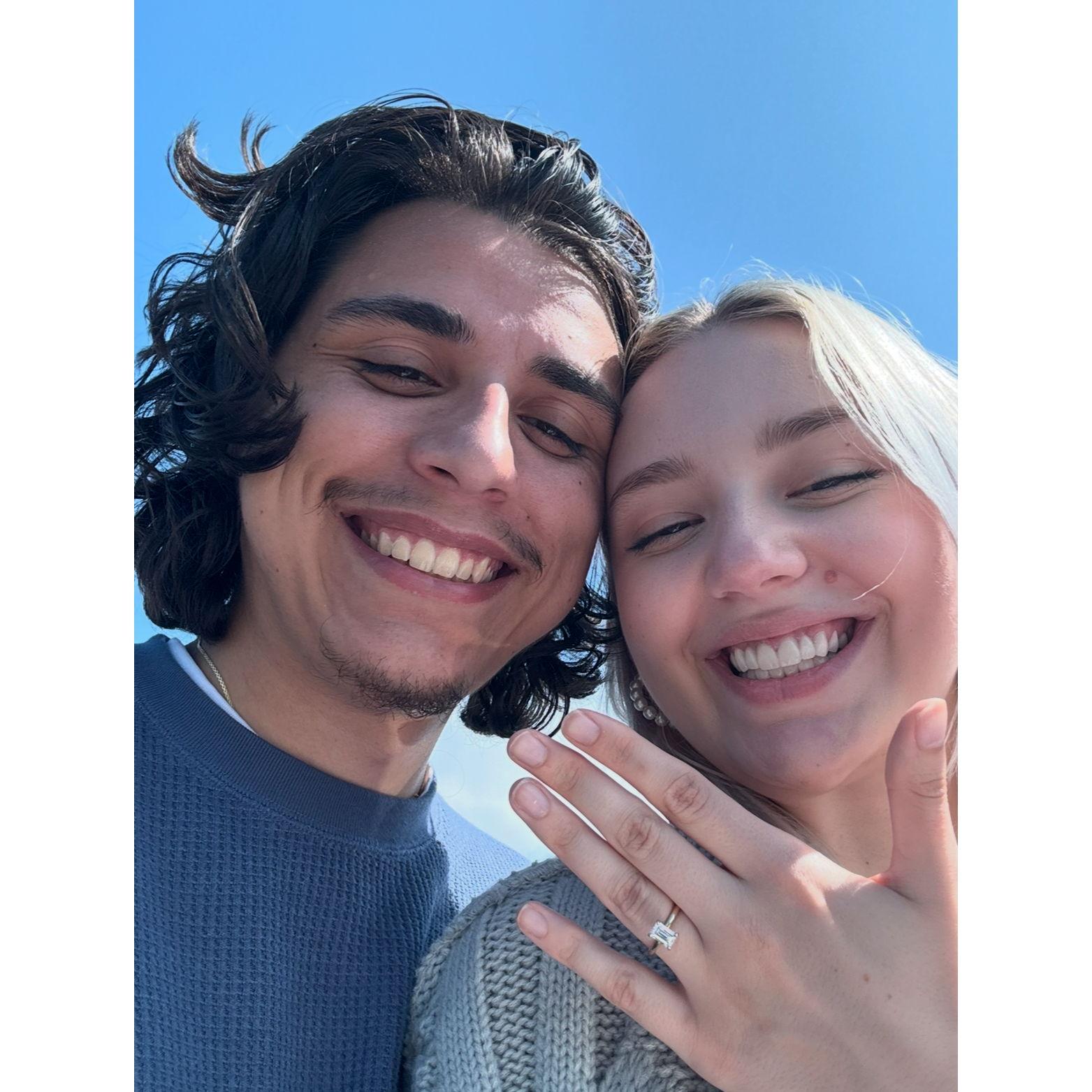 Right after Drake proposed at Discovery Park.
