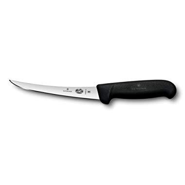 Victorinox Swiss Army Cutlery Fibrox Pro Curved Boning Knife, Semi-Stiff Blade, 6-Inch