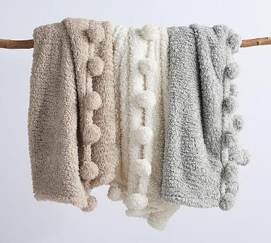 Cozy Pom Pom Sherpa Throws