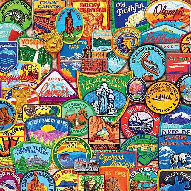 Buffalo Games - National Park Patches - 1000 Piece Jigsaw Puzzle, Blue