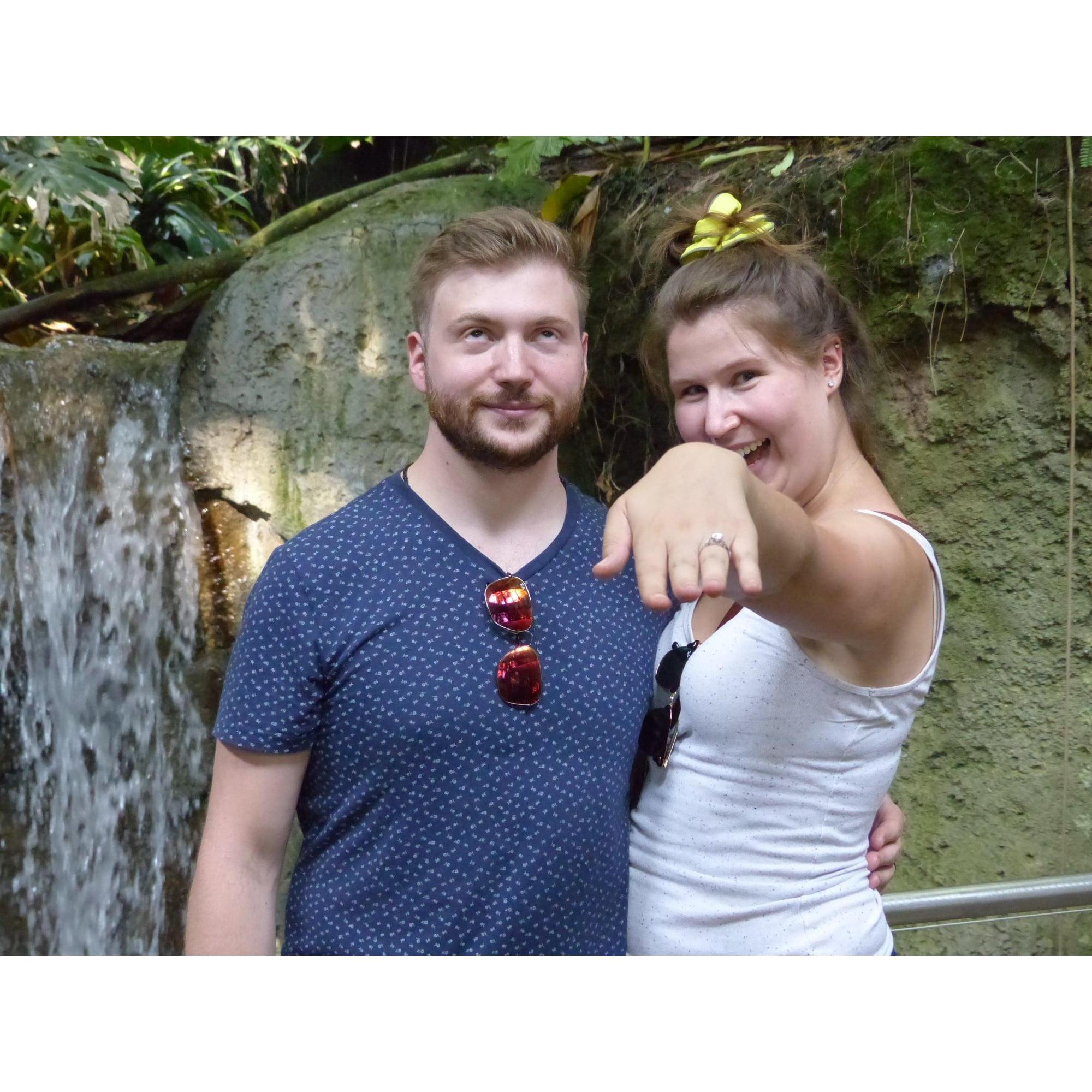 Me showing off my new bling the week we got engaged!