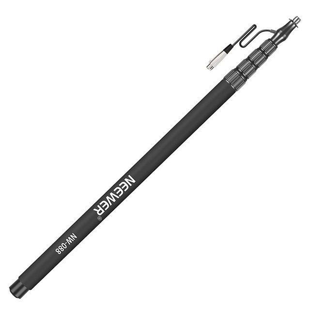 Neewer Portable Handheld Microphone Boom Pole with Built-in XLR Audio Cable, 5 Sections Stretchable 32.6-131 inches, Aluminum Construction with Easy Twist Locks and Padded Handle for Zoom Microphones