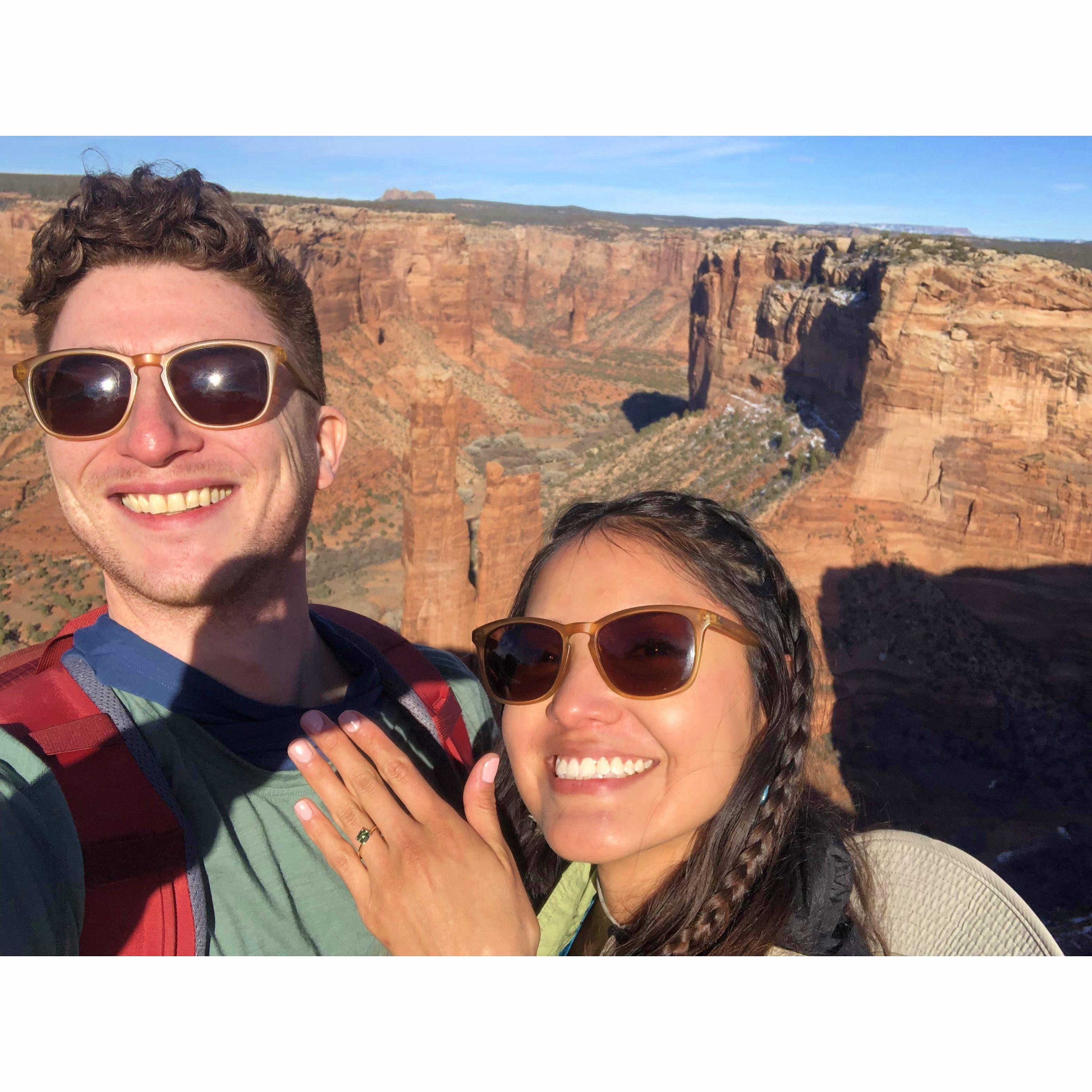 Canyon De Chelly-Spider rock, where TJ proposed