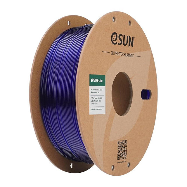 eSUN PETG BasicFilament 1.75mm, High Toughness Glossy PETG 3D Printing Filament, 1KG Spool (2.2 LBS) 3D Printer Filament, Blue