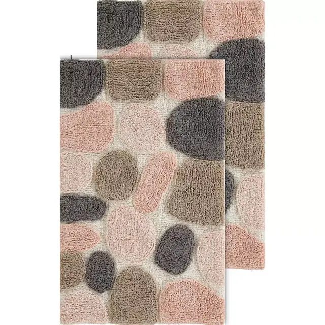 Chesapeake Pebbles 2-Piece 20-Inch x 32-Inch Bath Rug Set in Rose Cloud