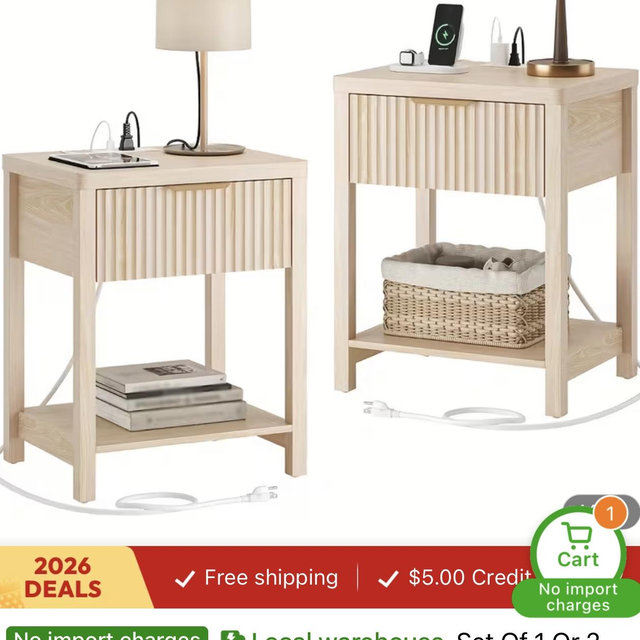 Wood color 2 bedside tables