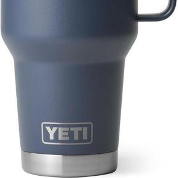YETI Rambler 35 oz Tumbler with Handle and Straw Lid, Travel Mug Water Tumbler, Vacuum Insulated Cup with Handle, Stainless Steel, Navy