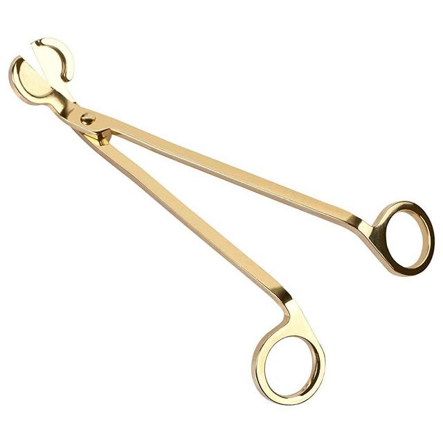 Harapu Candle Wick Trimmer, Polished Stainless Steel Wick Clipper Cutter, Reaches Deep Into Candles to Cut Spent Wicks, Gold