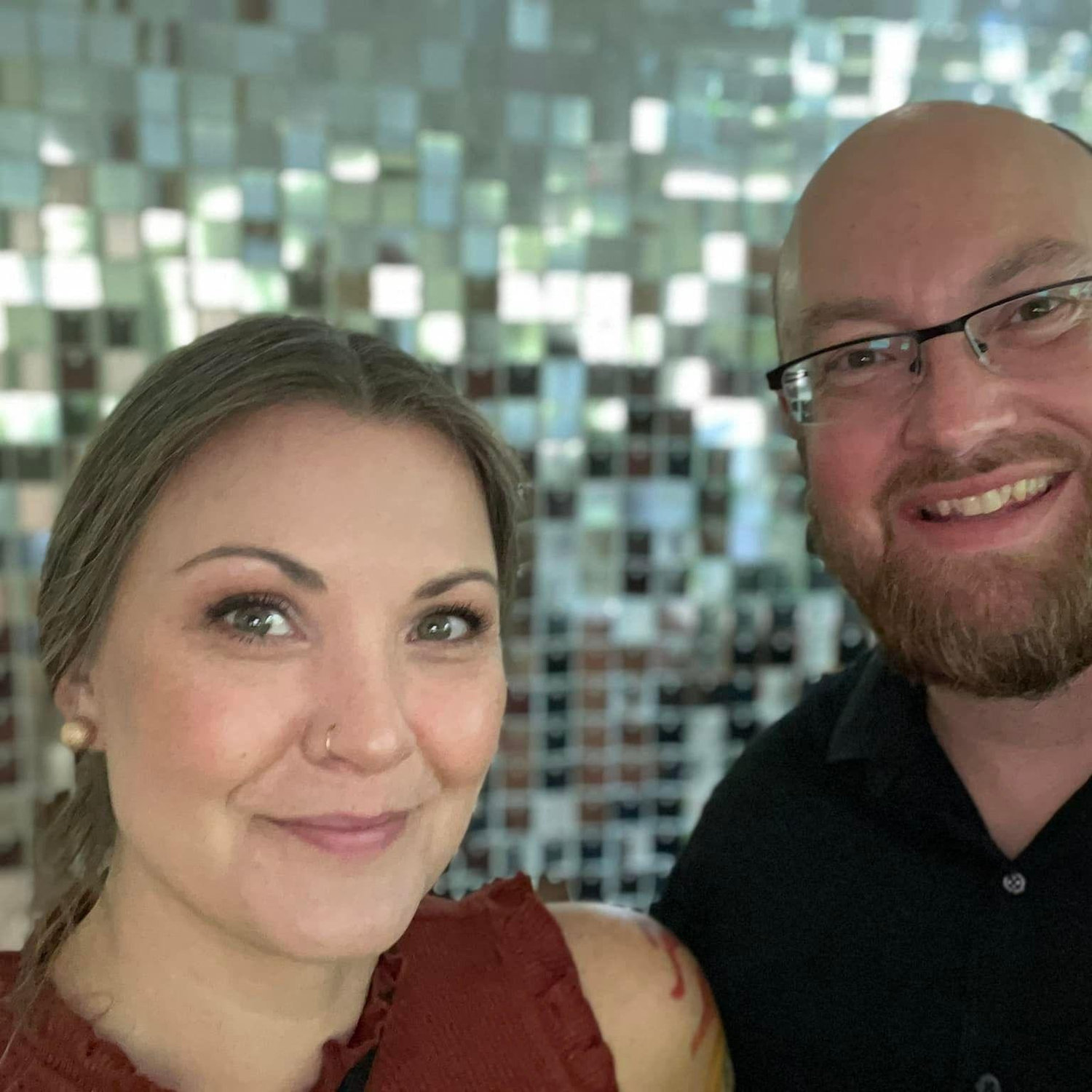 A selfie taken at a friend's wedding