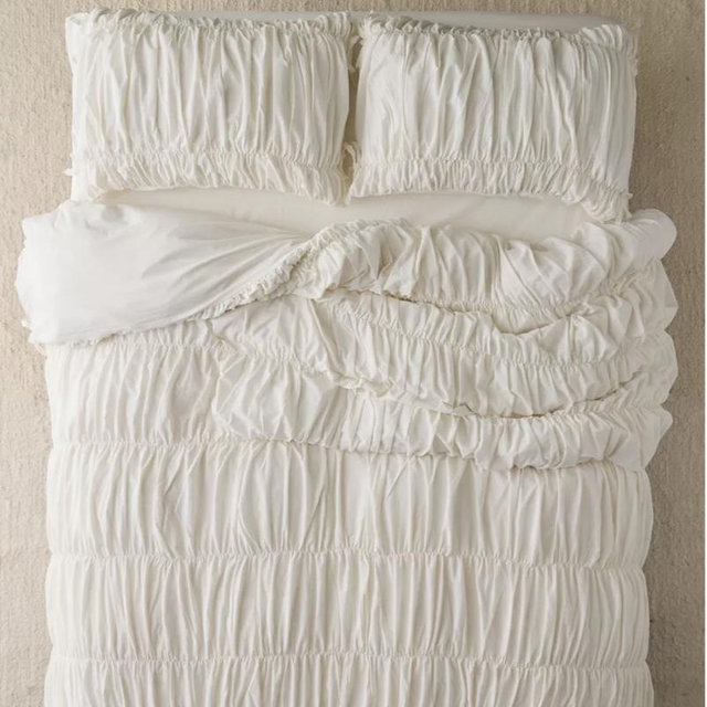 Melody Cinched Core Duvet Cover - White, KING