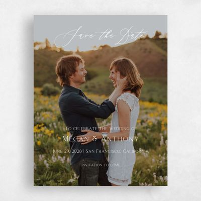 White Fall Wedding Save the Date - Bellfort Photo