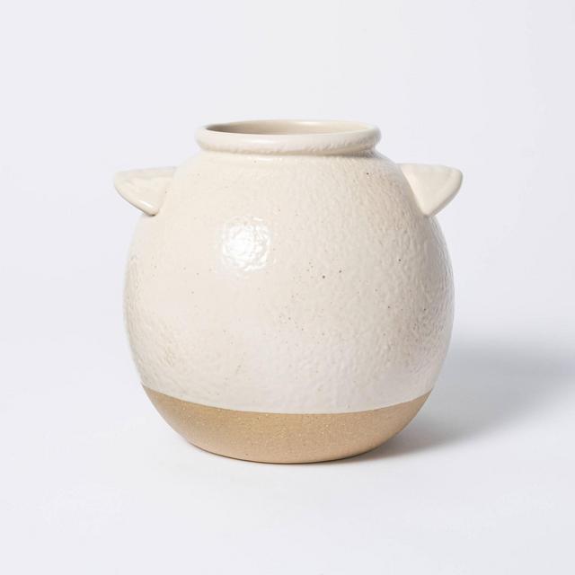 6" x 6" Crock Stoneware Vase Beige - Threshold™ designed with Studio McGee